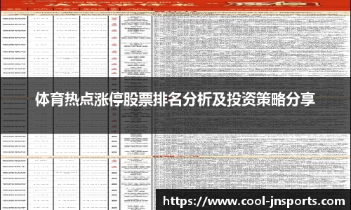 体育热点涨停股票排名分析及投资策略分享